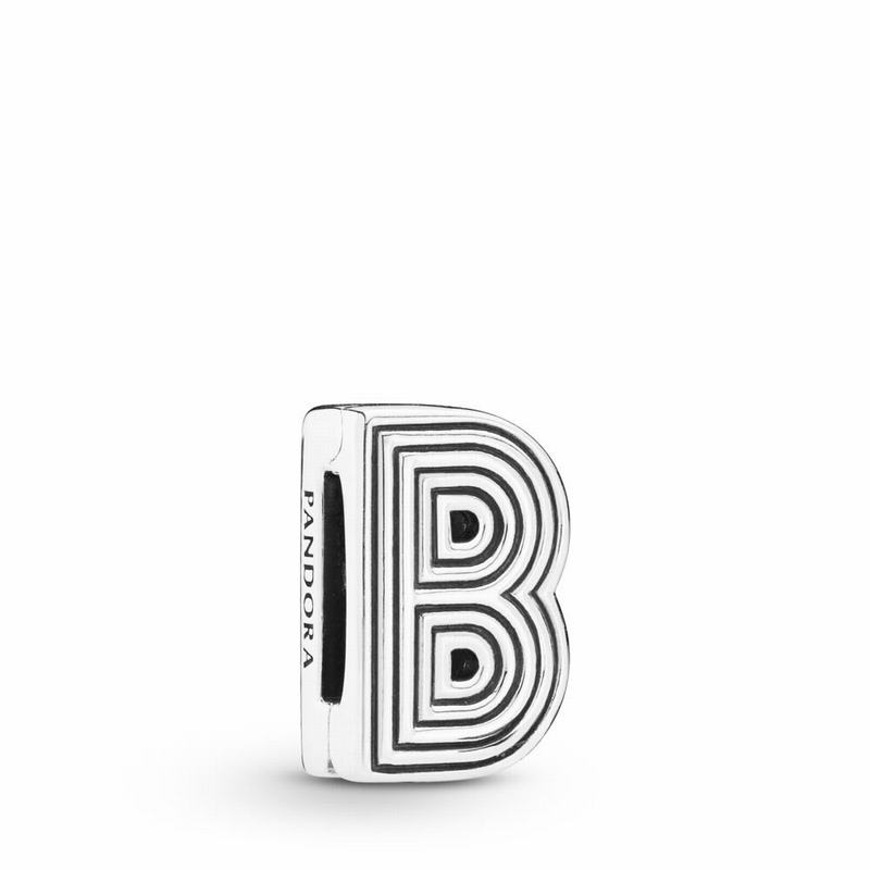 Pandora Reflexions™ Letter B Clip Charm Ireland - Sterling Silver/Silicone - 386192PBM